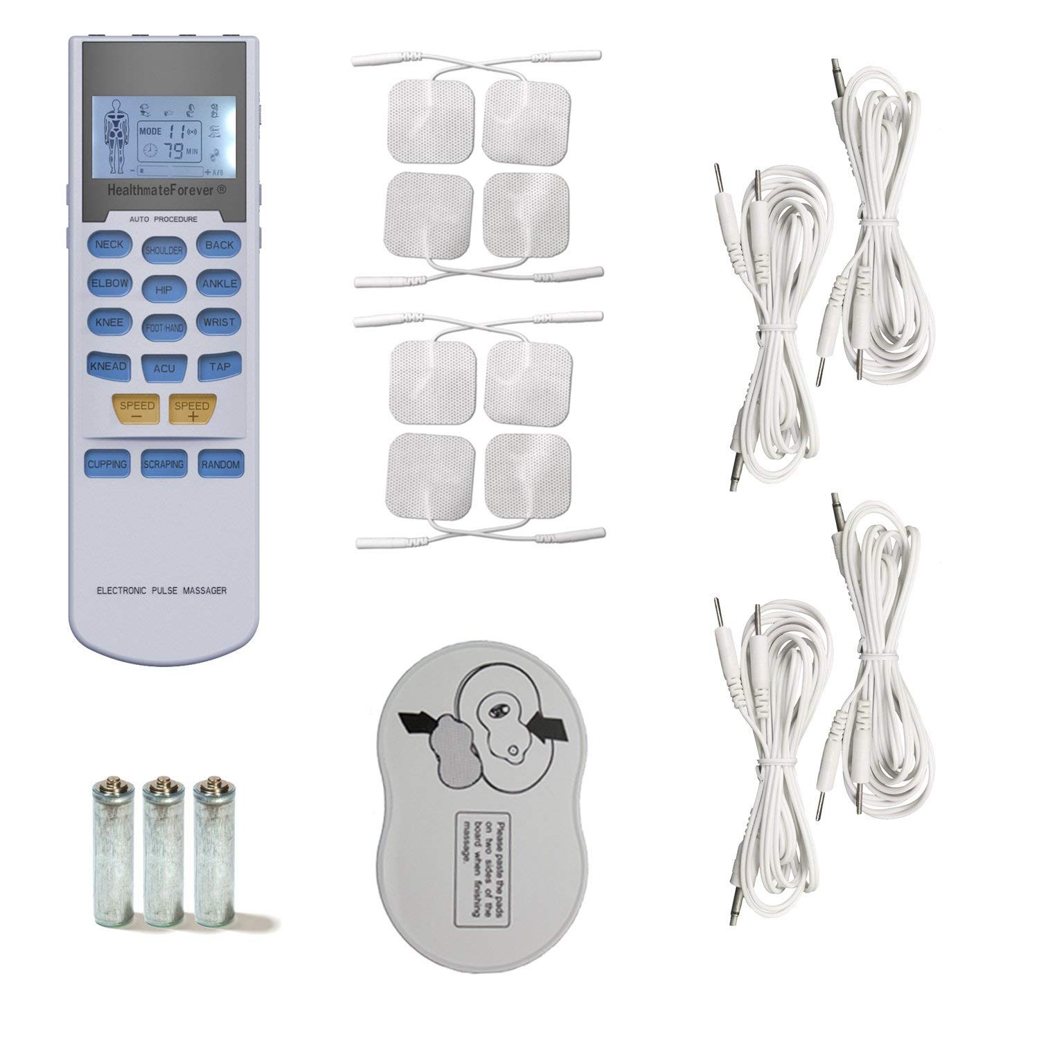 HealthmateForever YK15AB TENS unit EMS Muscle 1 Count (Pack of 1), White
