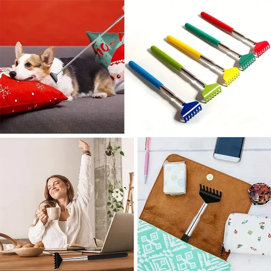 Extendable Portable Telescoping Metal Back Scratchers Hand Massager with Handles