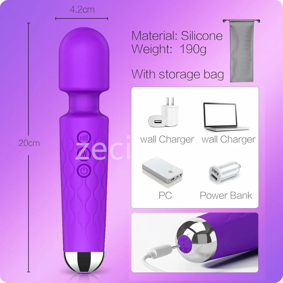 Upgraded Powerful Massager Wand Handheld Heated Vibrating Massage Full Body US