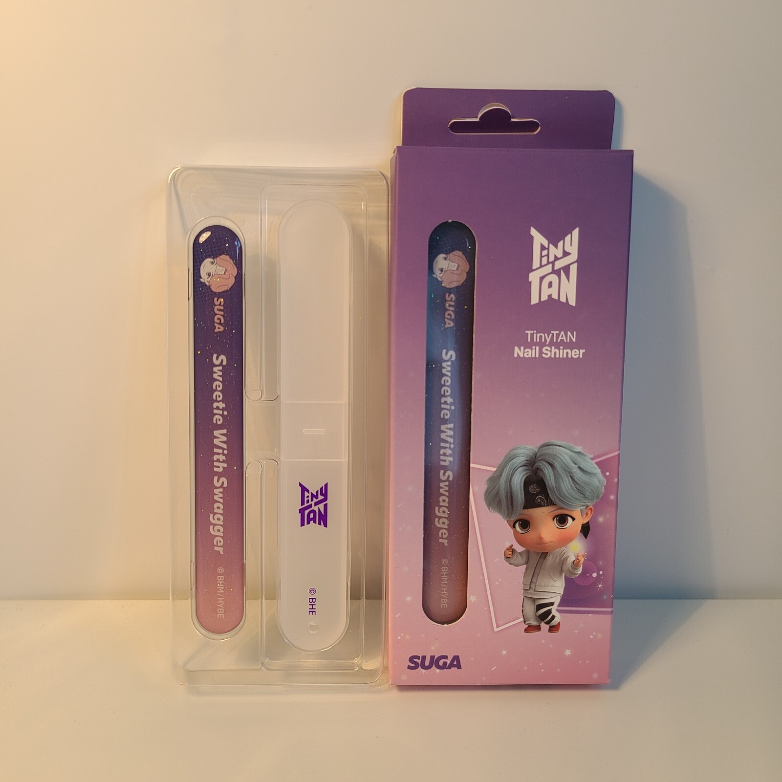 BTS (SUGA) TINY TAN NAIL SHINER STICK with High Quality Case 