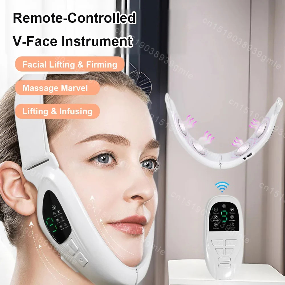 4-in-1 Facial Massager with Remote Control, 5 Modes, 15 Intensities, White