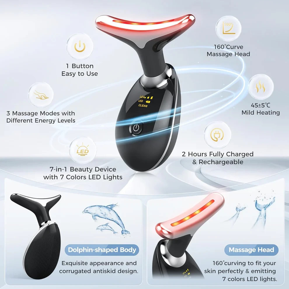 7-in-1 Facial Massager for Face & Neck Skin Care Home Device