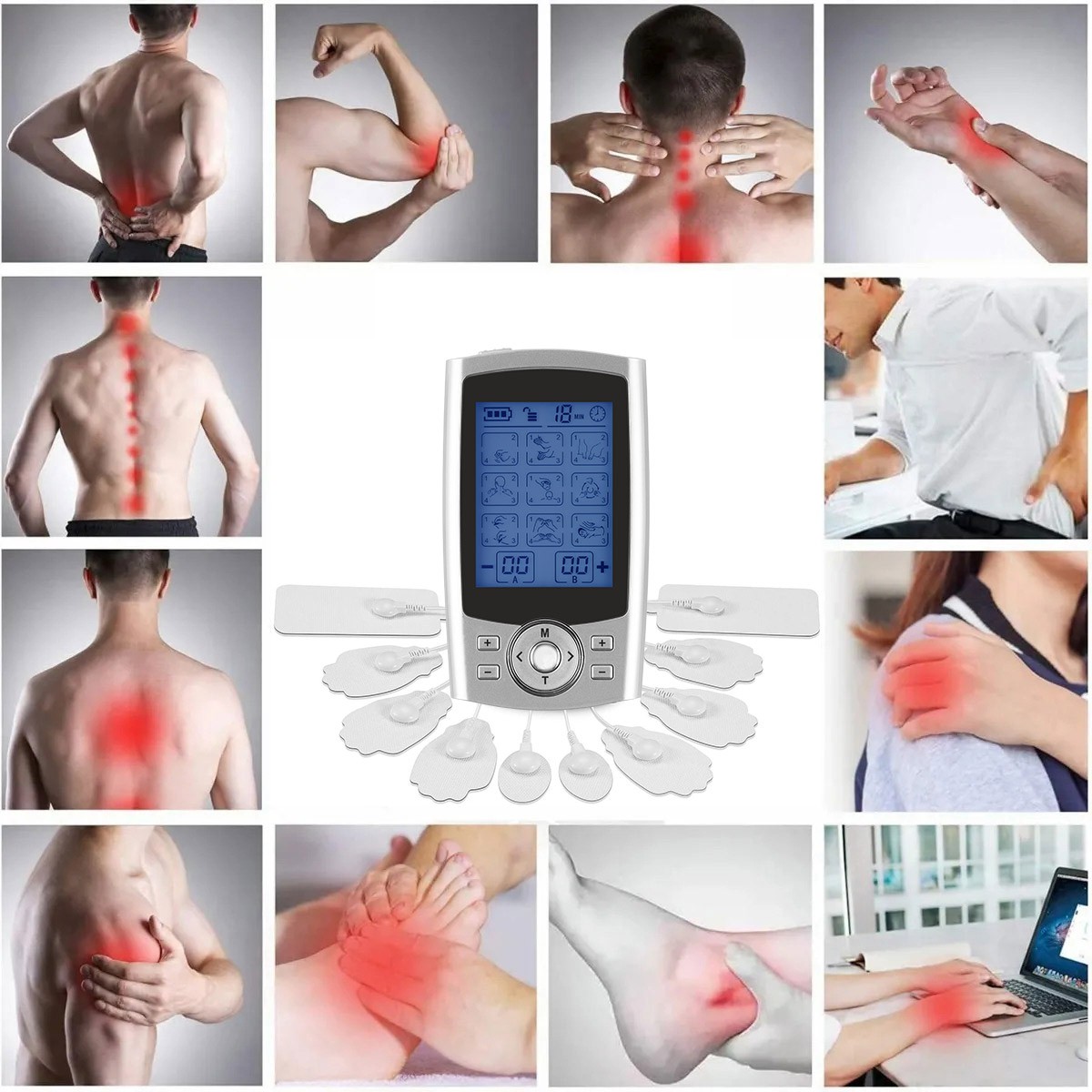 Tens Unit Muscle Stimulator Machine Pulse Massager Therapy Pain Relief 36+ Modes