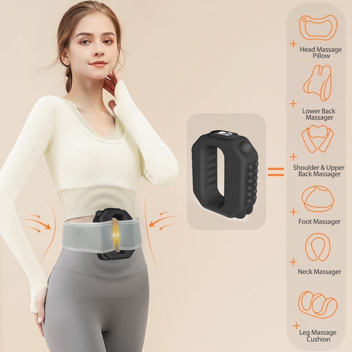 R10 Fascia Ring Massager, Multifunctional Full-Body Massager, Hands-Free Electri
