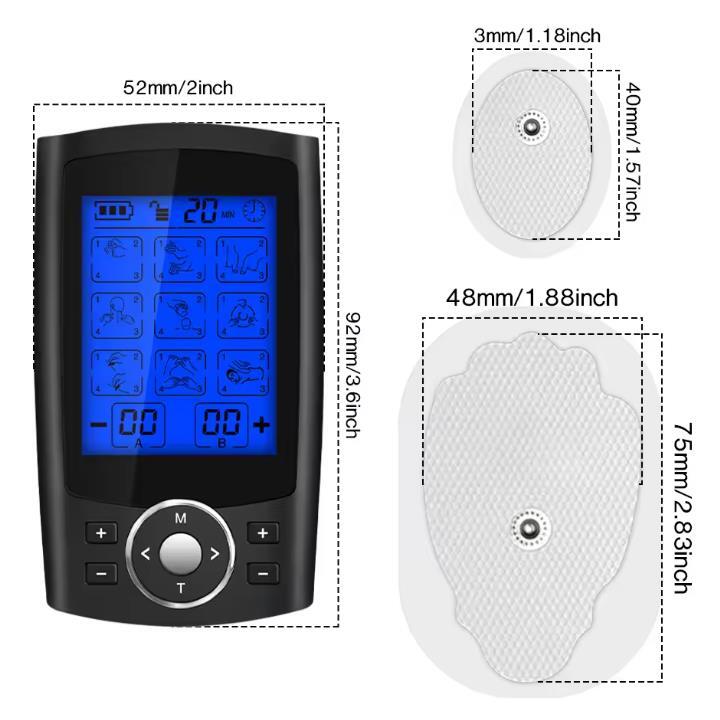 24 Modes Tens Unit Muscle Therapy Pain Relief Stimulator Machine Pulse Massager
