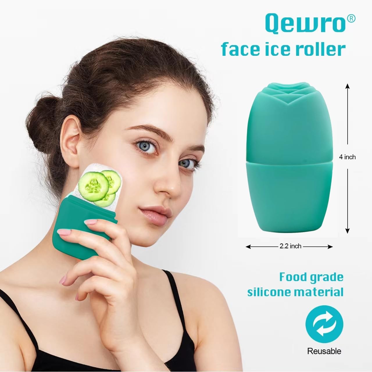 Ice Roller for Face, Silicone for Tone skin, Reusable Eye Puffiness Relief, I…