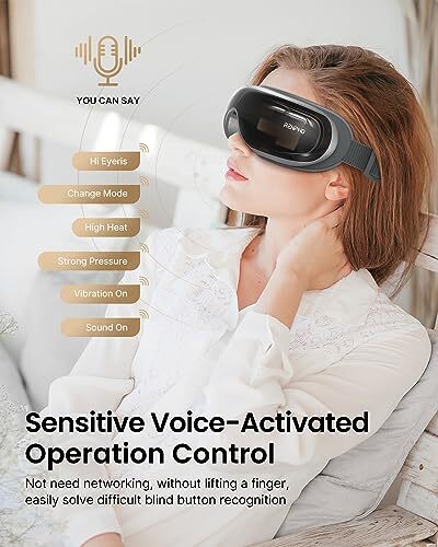RENPHO Eyeris 3 – Voice Controlled Eye Massager with Preset Commands & Heat H…