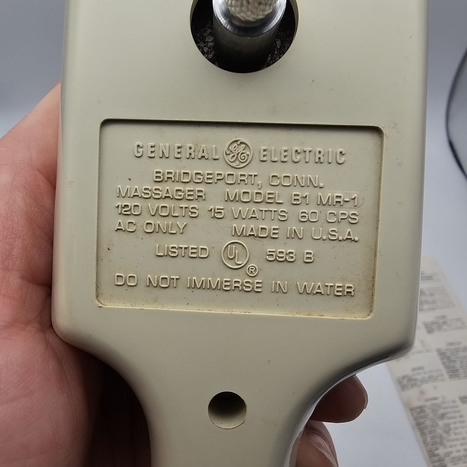 VTG GE MR-1 Personal Massager with 4 Attachments Manual Original Box USA WORKS