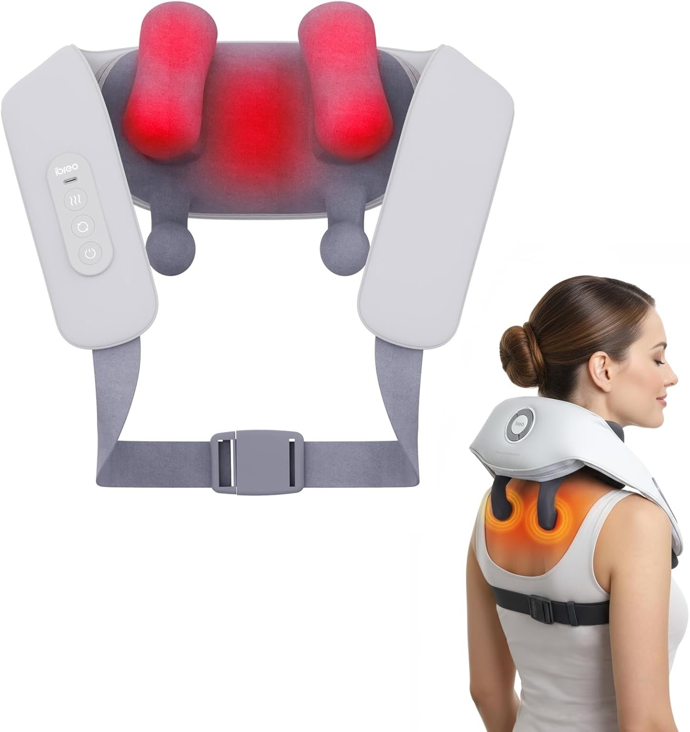 Shiatsu Neck and Back Massagers with Heat, 150 Mins Use, 4 Modes & Adjustable…