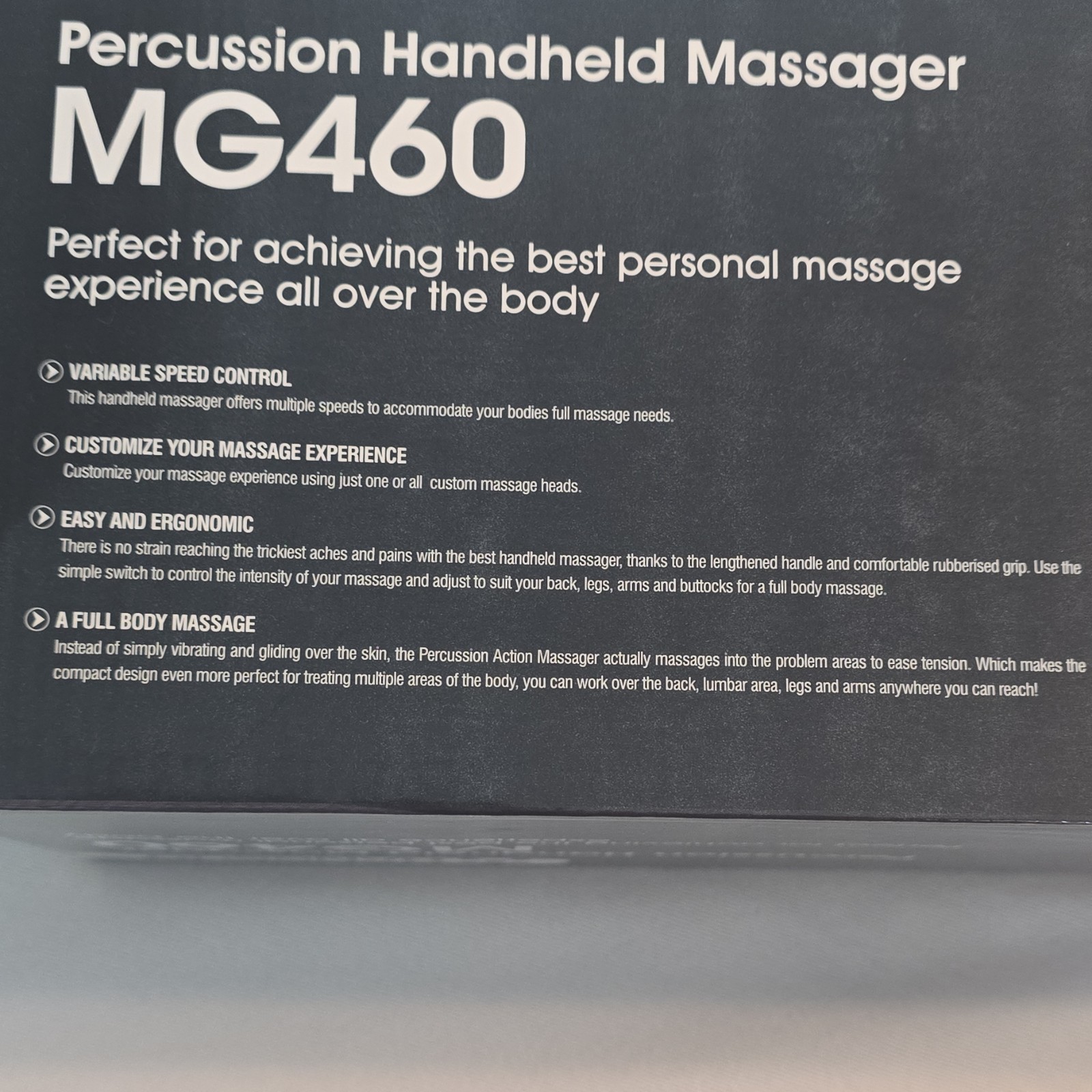 Hangsun MG460 Percussion Handheld Massager Black Variable Speed