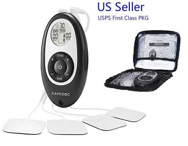 Electronic Stimulation Massage TENS EMS Unit Machine Pain Relief Device With Bag