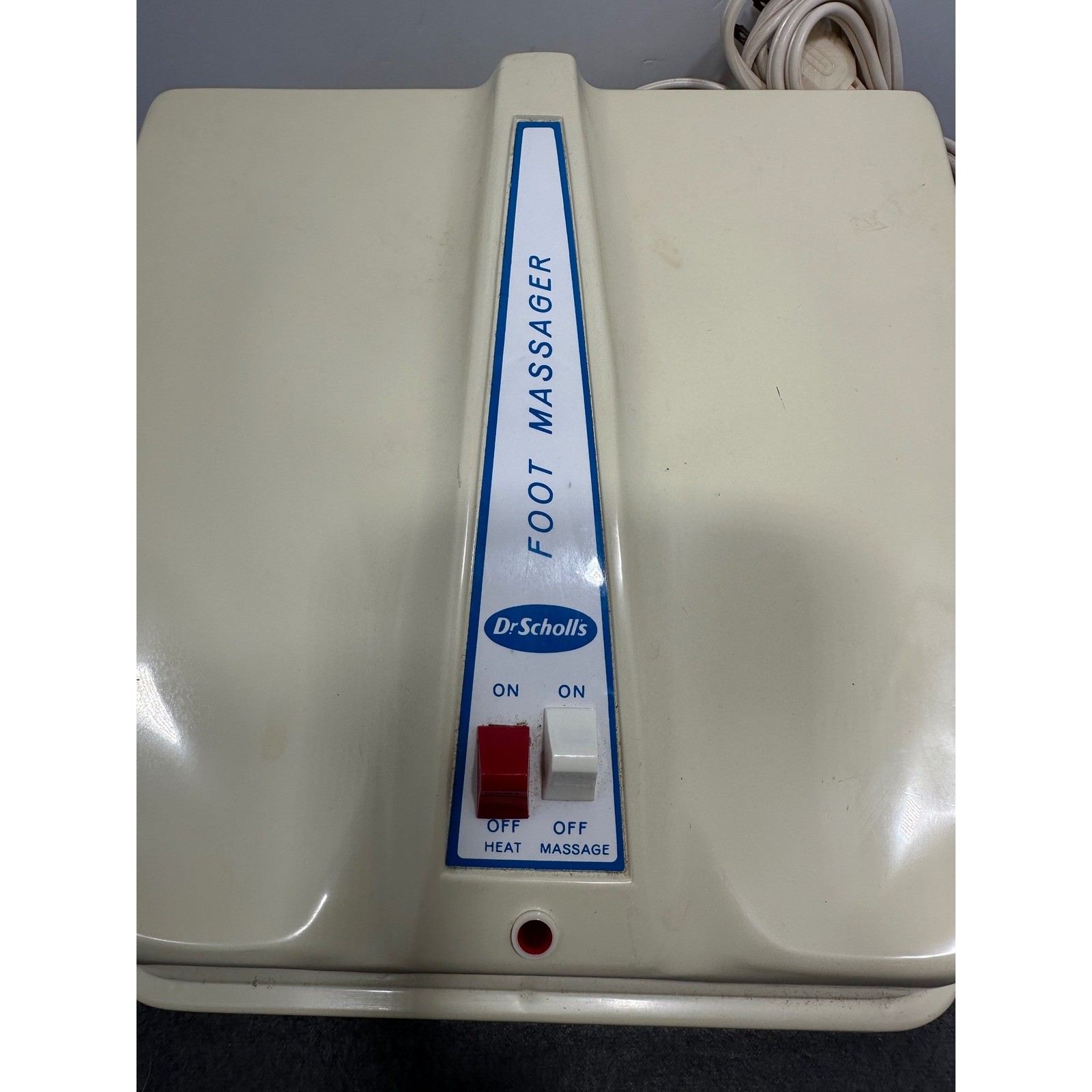Vintage Dr Scholls Foot Massager Model 413-X Heat and Vibration Cream Retro MCM