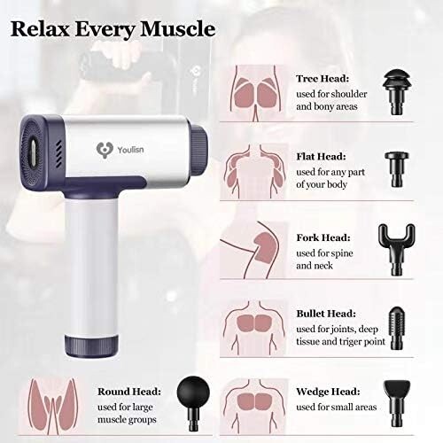 Massage Gun Deep Tissue, Muscle Percussion Handheld Massage Device, Cordless Ele