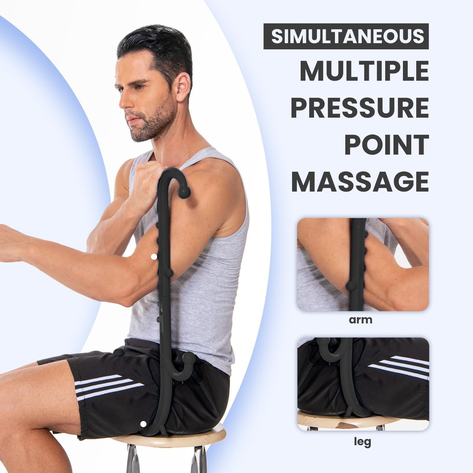 Deep Tissue Back & Neck Massager Stick – Pain Relief, Muscle Knot Remover Tool