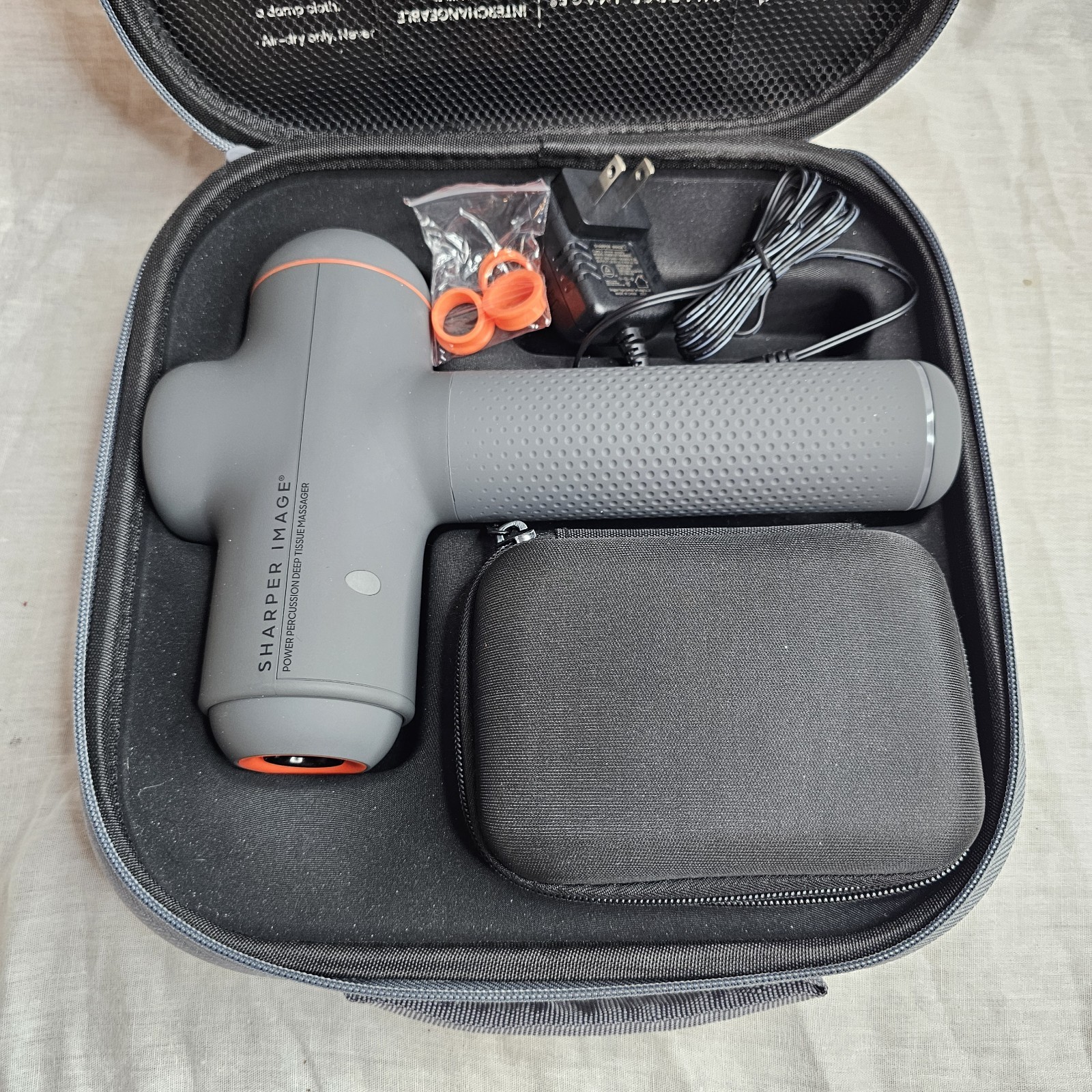 Sharper Image Power Percussion Deep Tissue Massager with Case & Attachments