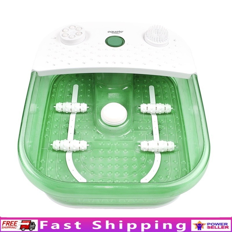 Toe Touch Control Heated Bubble Massage Foot Bath Soaker W/ 3 Attachments New