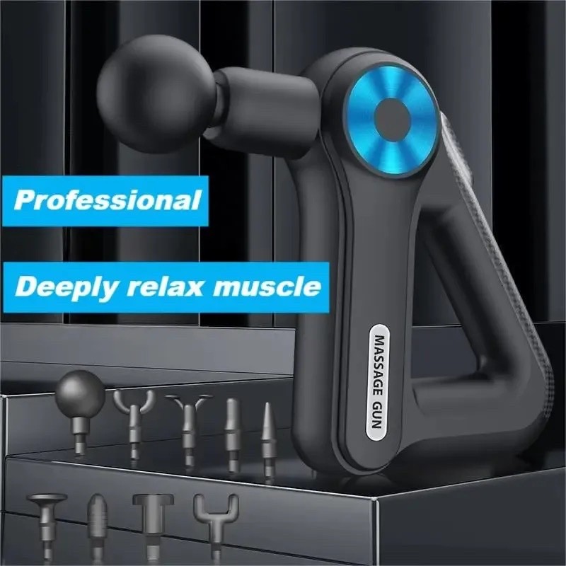 Massage Gun – Lightly Used Condition – Black with Blue Accents