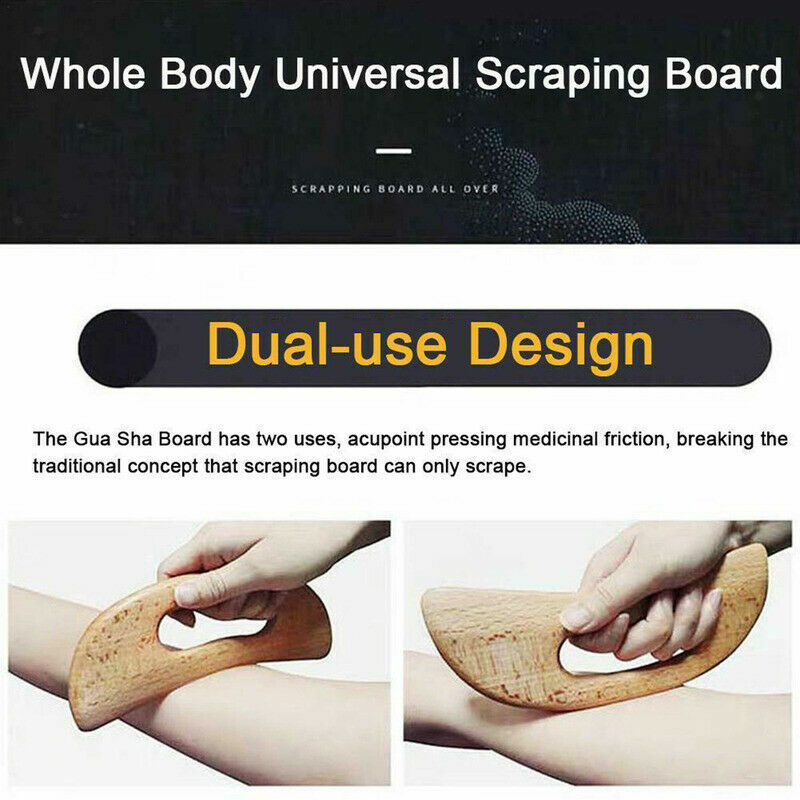 Chinese Traditional Wooden Guasha Board Whole Body Massage Scraping Health Tool