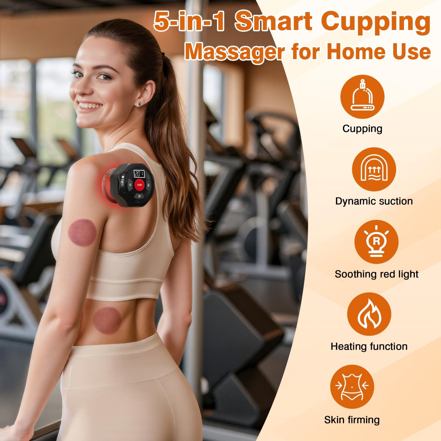 cotsoco Original 5-in-1 Cupping Kit for Massage Therapy, 20 Suction Black