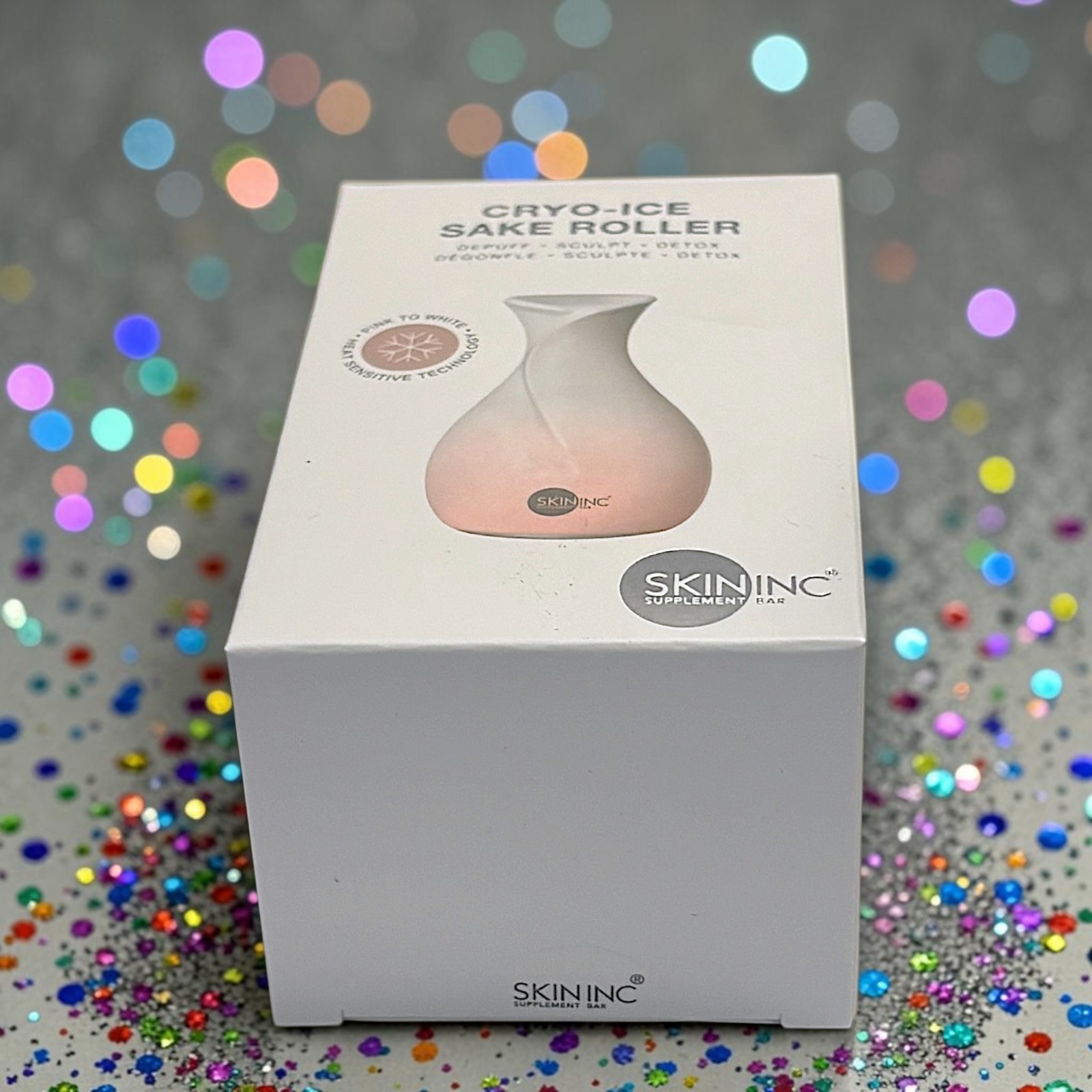 Skin Inc Cryo-Ice Sake Roller Blush Edition Face Cooling Massager Pink