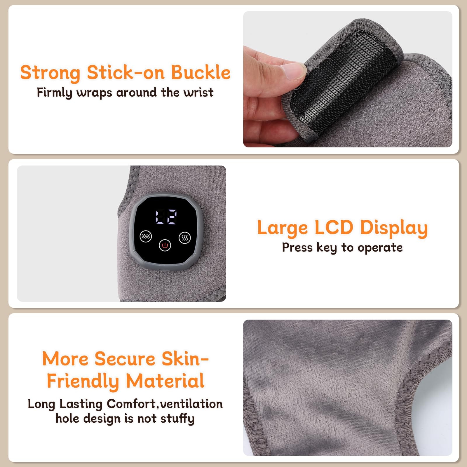Cordless Foot Massager with Heat – 2-in-1 Warming Wrap (2-Pack) | 3 Massage M…