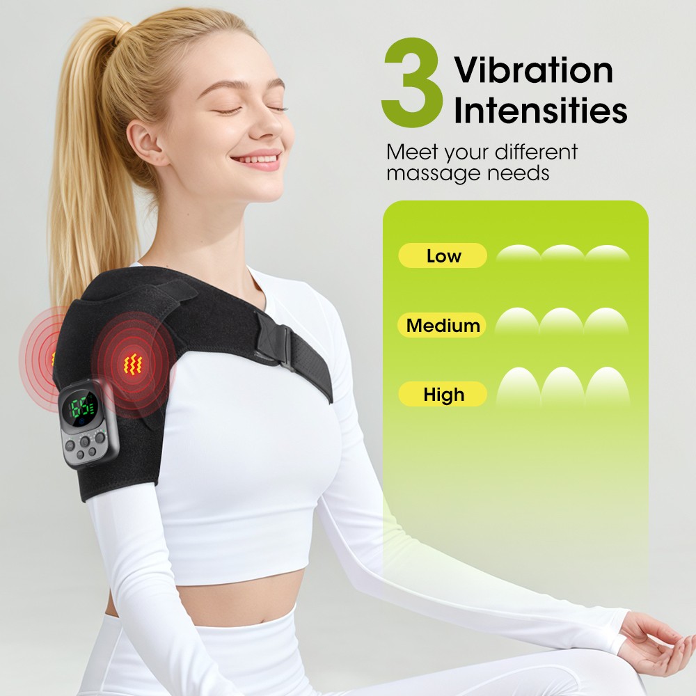 Electric Heating Back Shoulder Brace 6 Gears Heating 3 Vibration Adjustable Belt