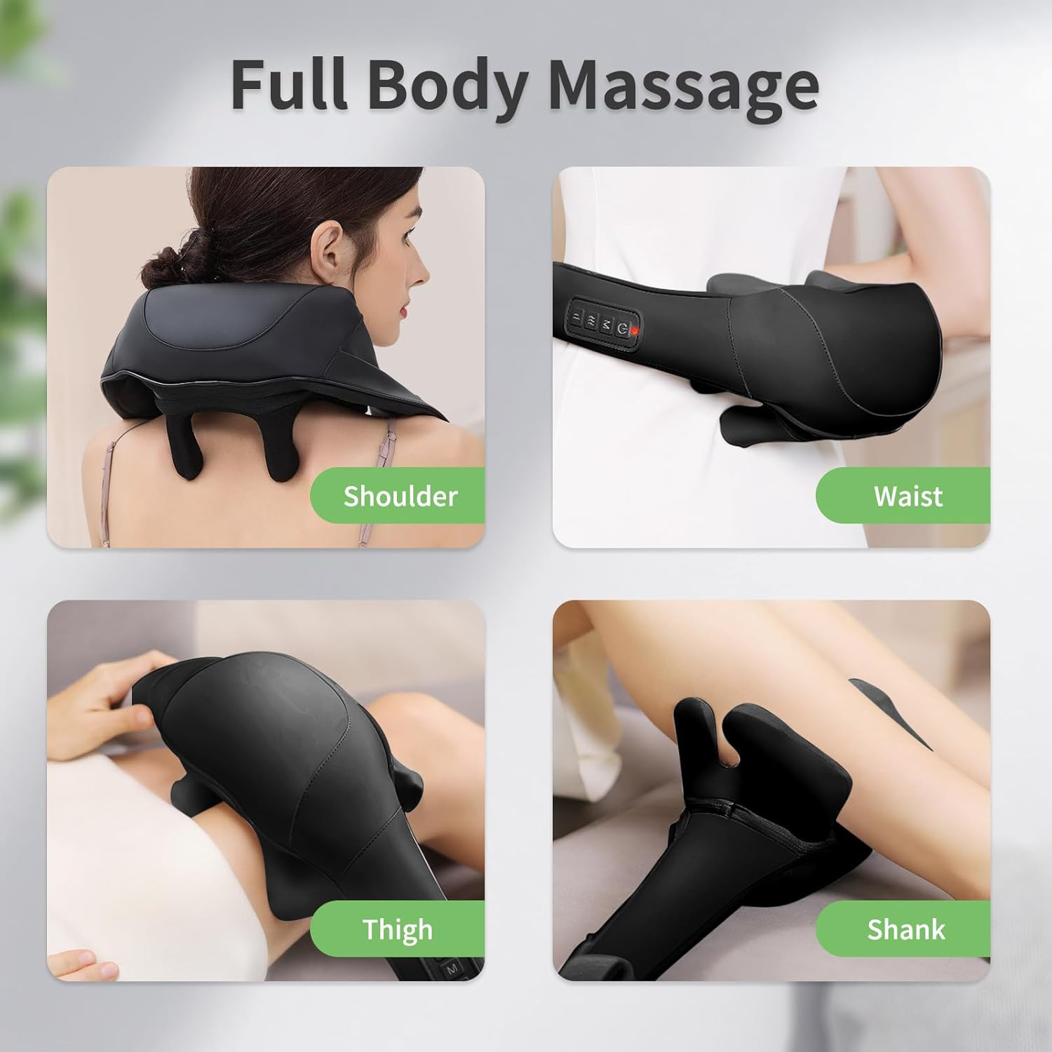 Shiatsu Neck and Back Massager with Heat, Upgraded 2600Mah Cordless Shoulder Mas