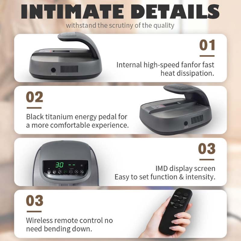New Terahertz Foot Massager with Red Blue Light Heating Therapy Belt