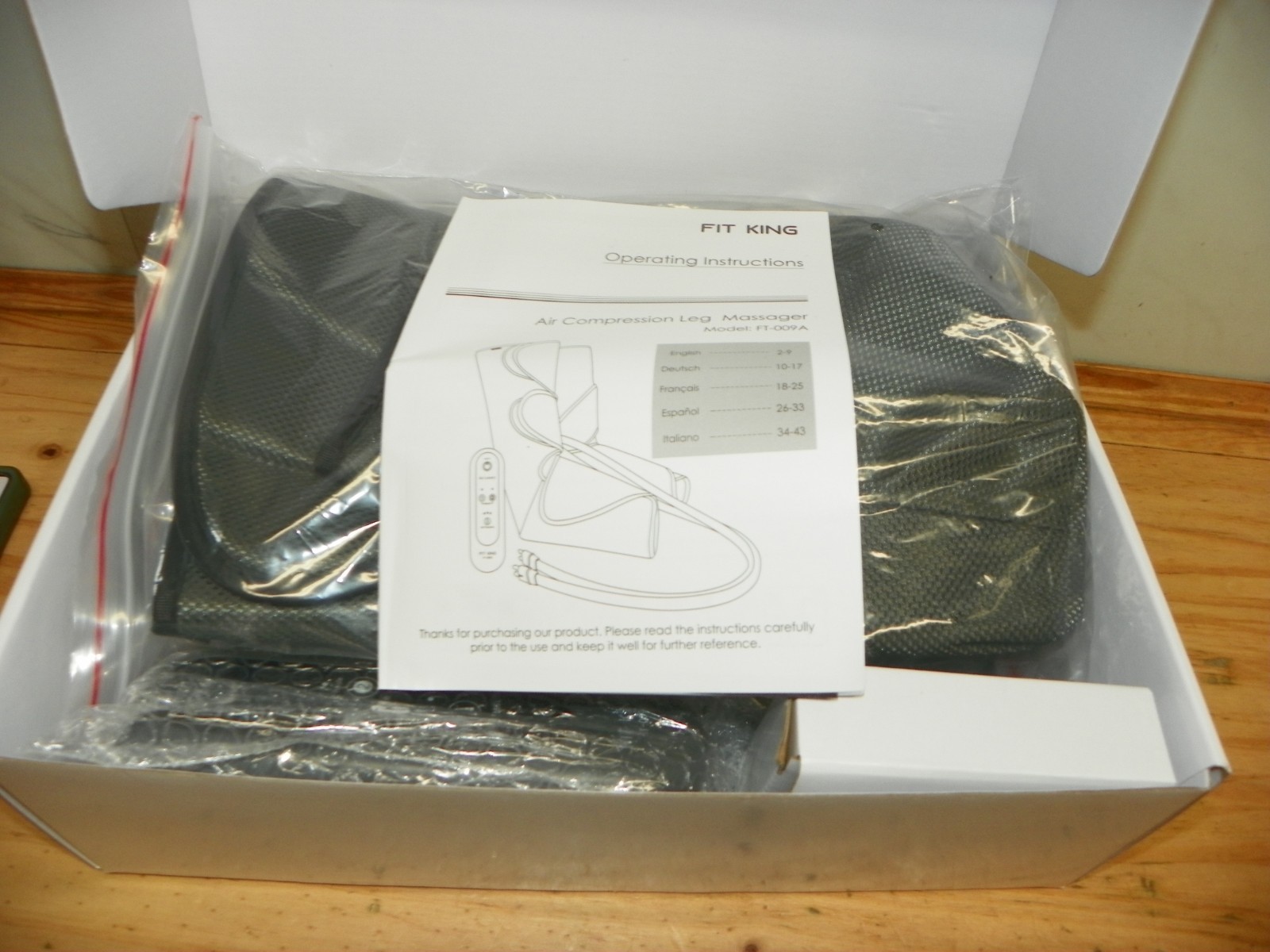 FIT KING MODEL FT-009A AIR COMPRESSION LEG MASSAGER NEW OPEN BOX