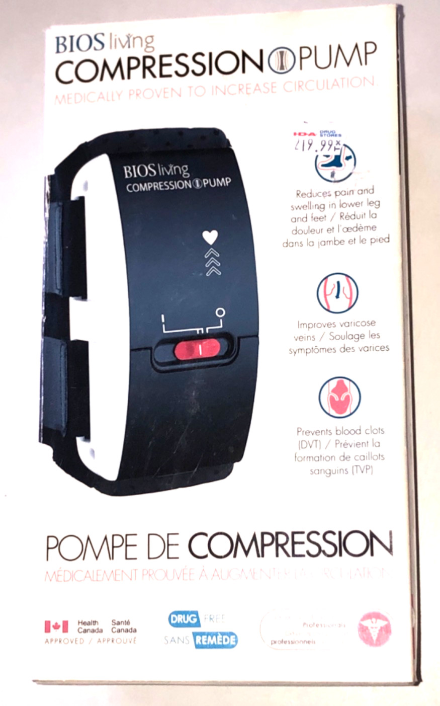 Air Compression Leg Massager NEW Wrap Foot Ankles & Calf Massage by BIOS Living