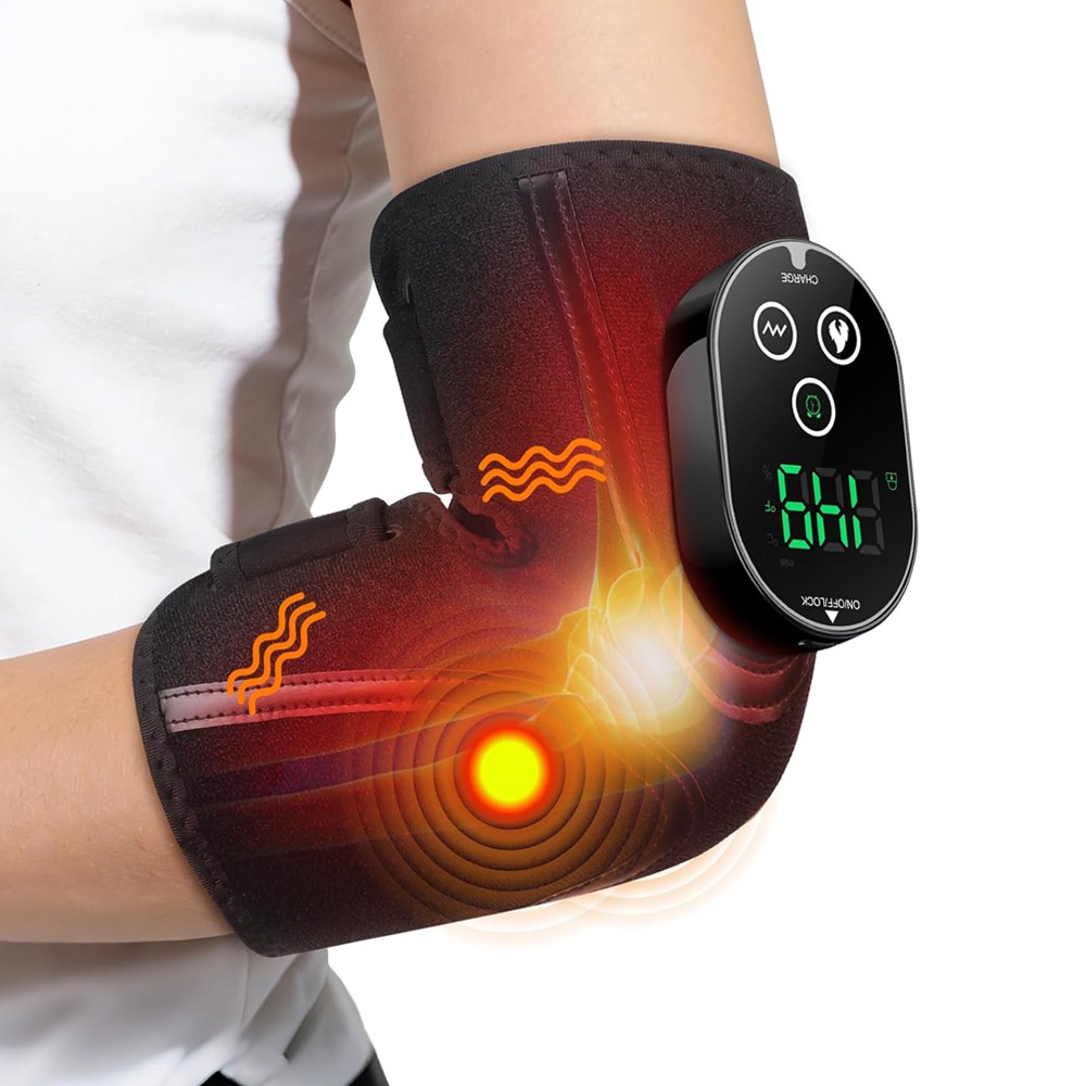 Cordless Heated Elbow Support Brace with Vibration Massage Arthritis Pain Relief