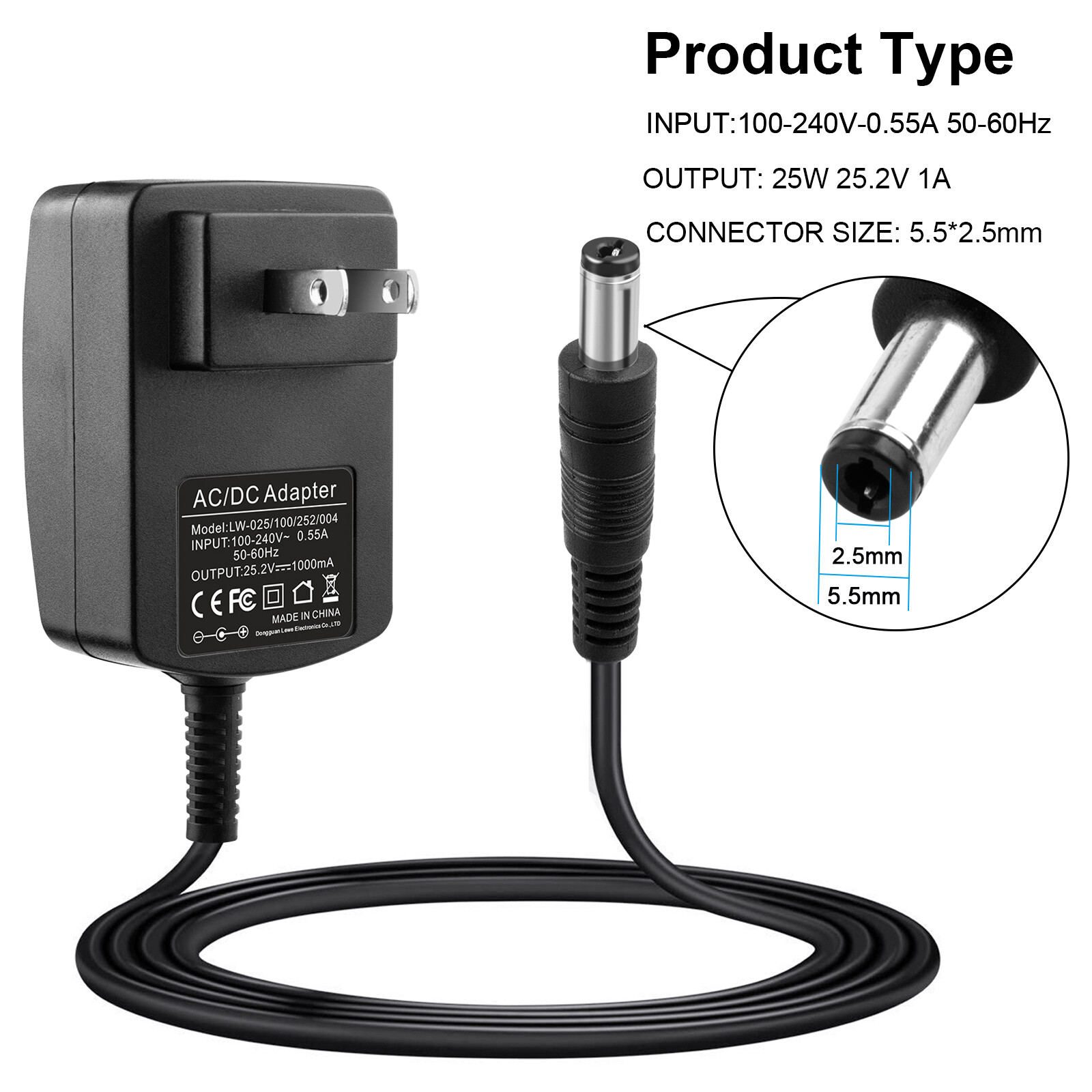 24V/25.2V/26V Massage Gun Power Supply Charger Muscle Blaster Power Adapter