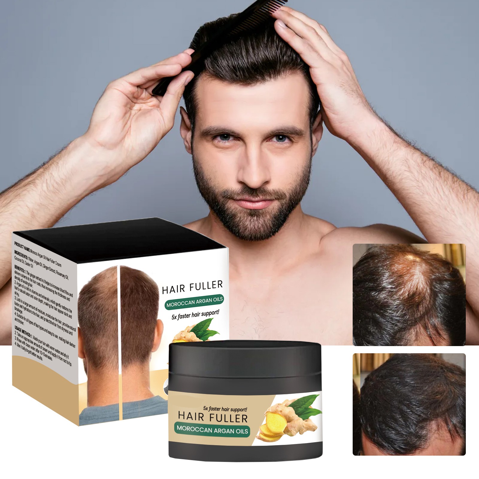 Hydrating Hair Cream, Scalp Massage Moisturizing Root Soft Thick Hair Cream US