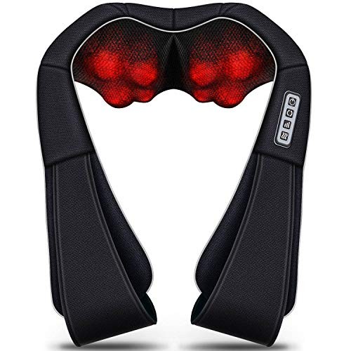 Christmas Women Men Gifts, Shiatsu Neck and Shoulder Massager with Heat Black