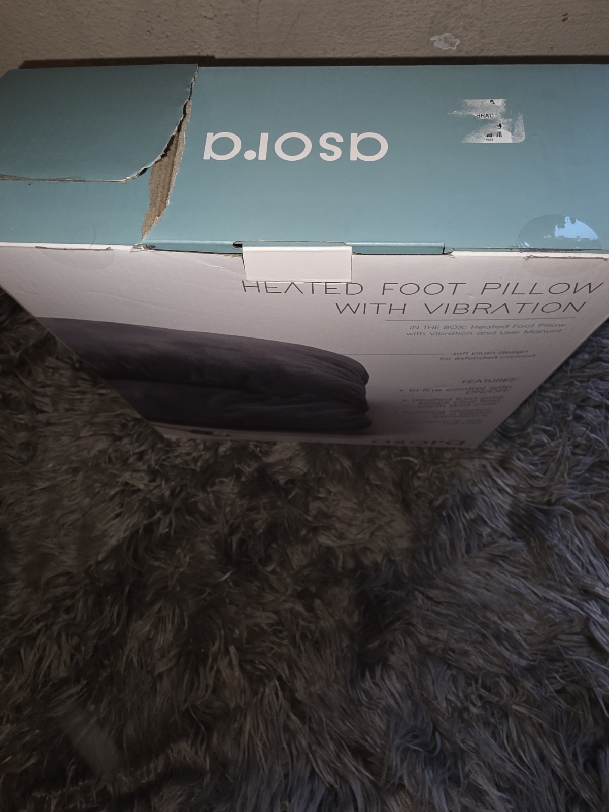 Asora Heated Foot Pillow with Vibration – USB Powered, Soft Plush, New in Box