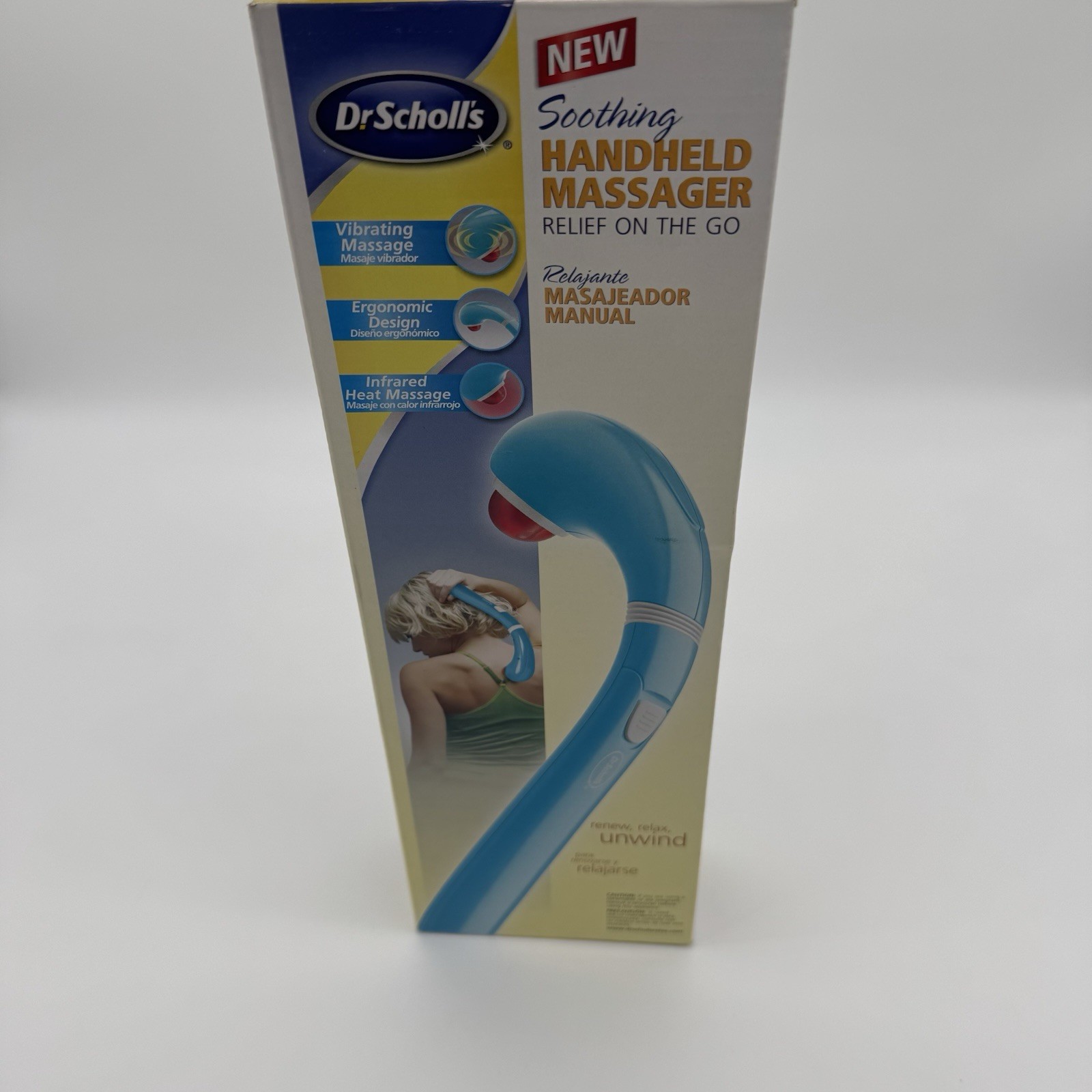 Dr. Scholl’s Soothing Handheld Massager DRMA7598GYS1 Vibrating Infrared Heat