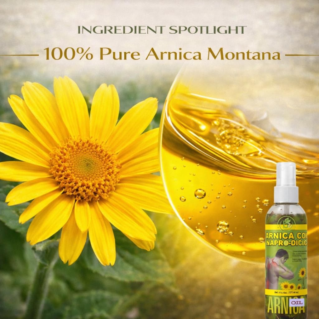 Arnica Sore Muscle Massage Oil(Aceite) – 6 fl oz – Natural Concentrated Body …