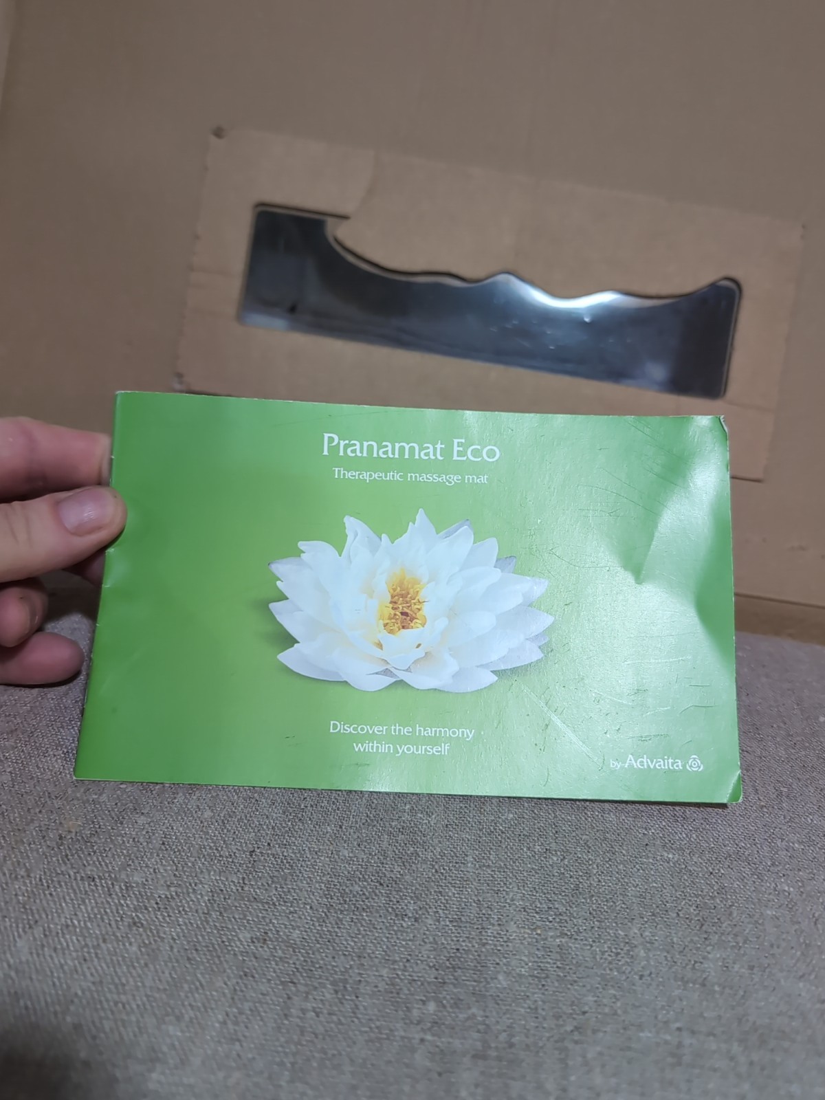 Pranamat ECO Therapeutic Acupressure Massage Mat Turquoise & Linen NIB Open Box