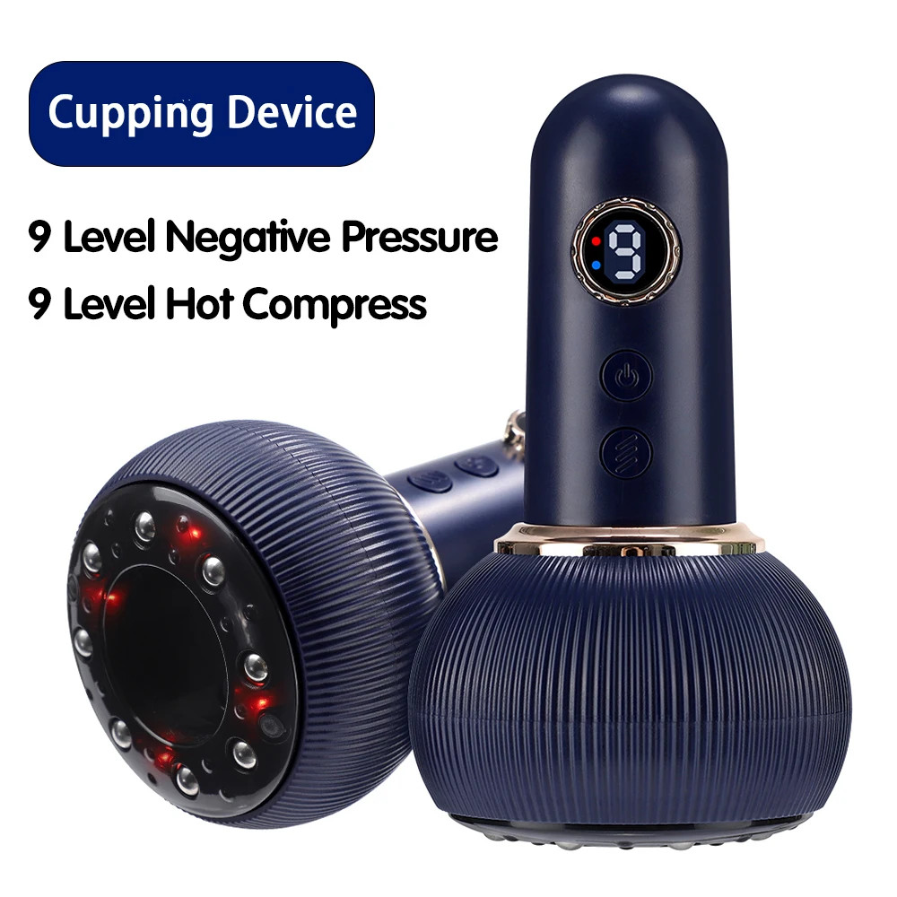 3-in-1 Electric Cupping Therapy Massager 9 Levels Hot Compress & Vibration & EMS