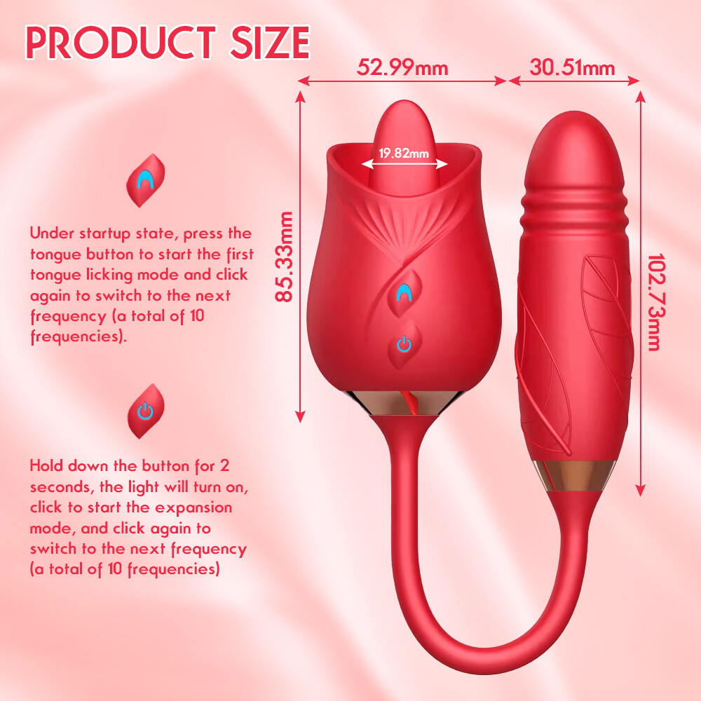 10 speed for Rose Female Anniversary Female Birthday Gift Massage Tongue Licking