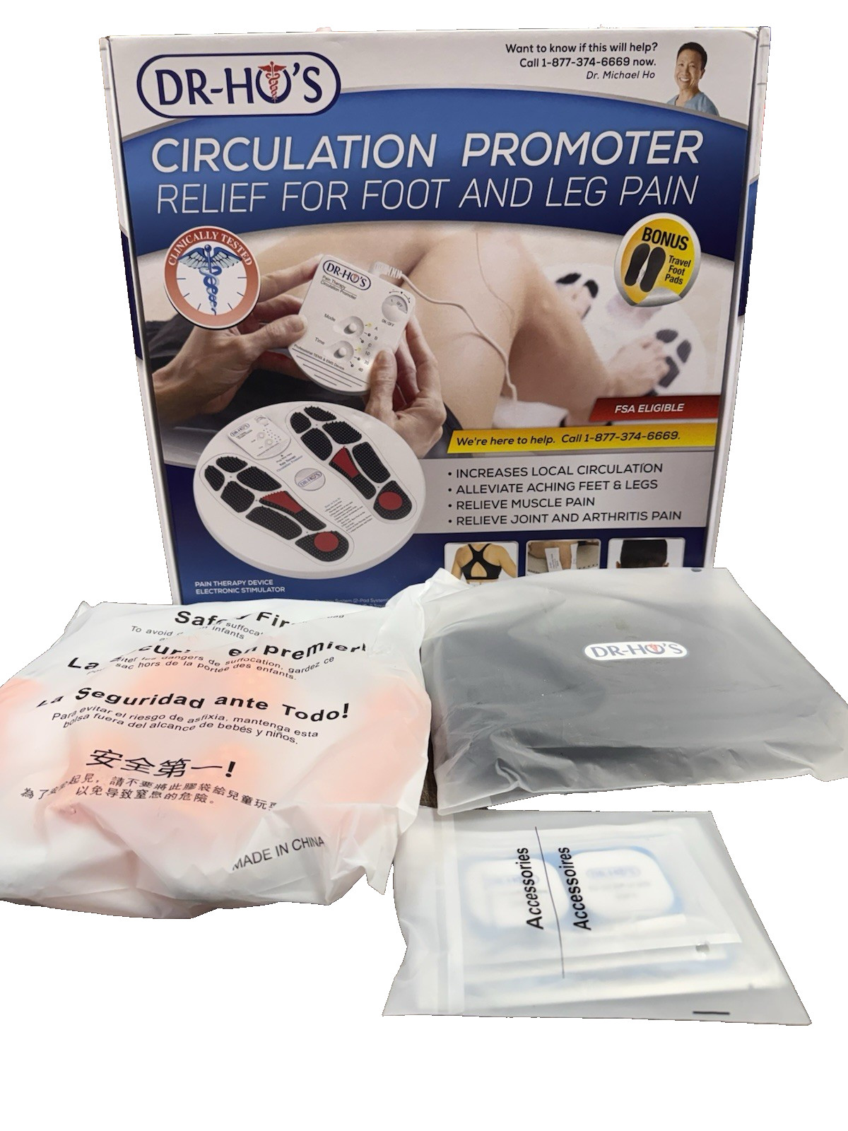 DR-HO’S Circulation Promoter Essential Package – 4-in-1 Therapy Device with TENS