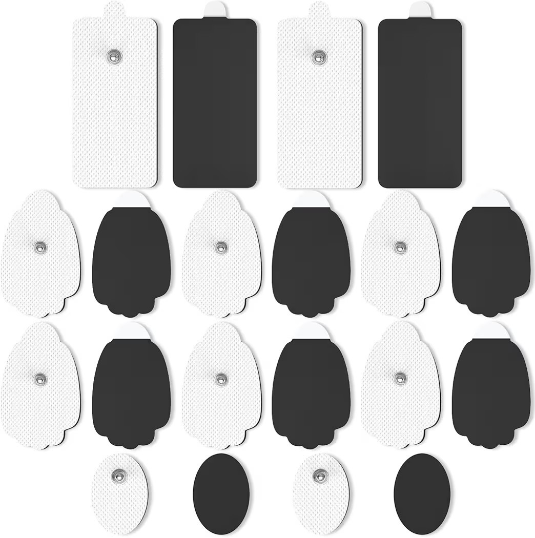 20 Pack Snap TENS Unit Electrode Pads 3 Sizes 3.5mm EMS Replacement Patches