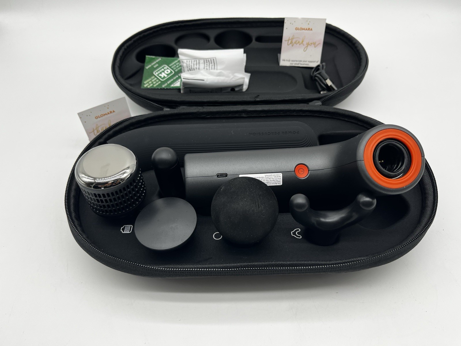 Sharper Image Power Percussion Massager Hot Cold Reach Deep Tissue Kit Set