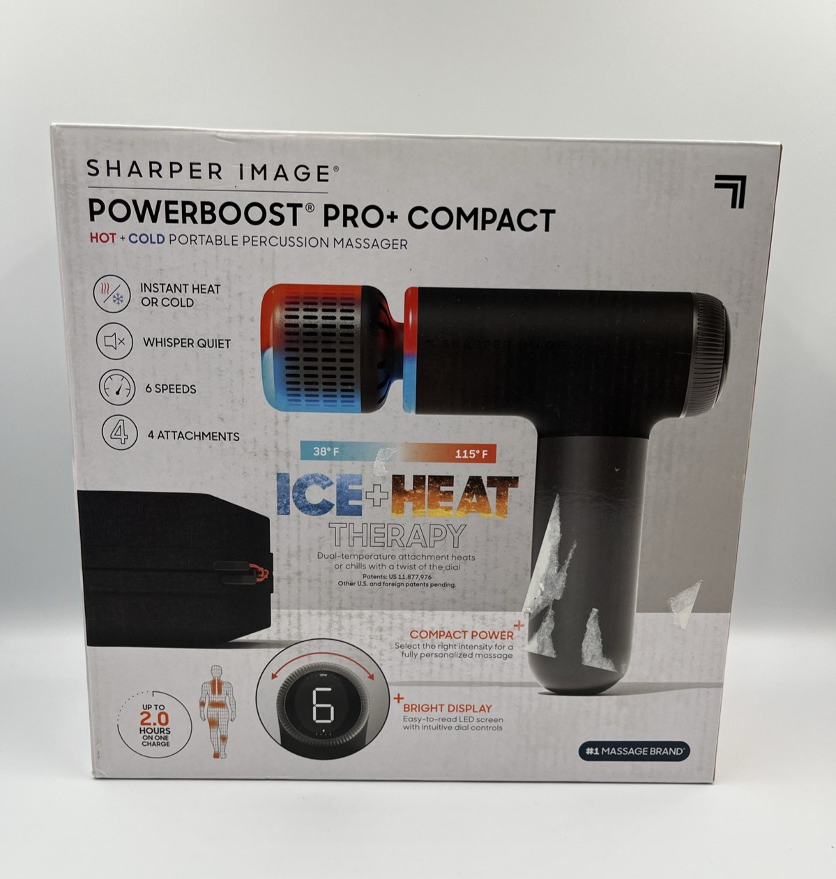 Brand New Sharper Image PowerBoost Pro+ Compact Hot & Cold Portable Massager