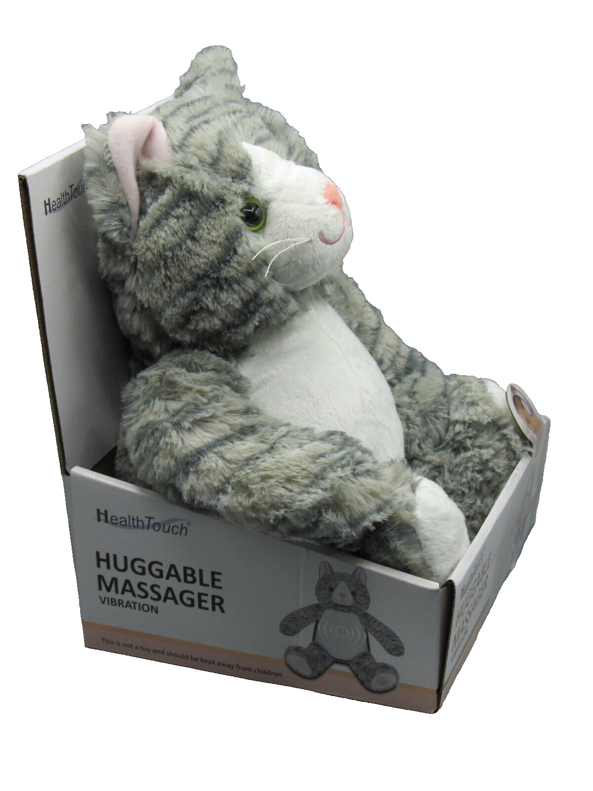 Health Touch Plush Vibrating CAT Huggable Massager with Relaxing Vibration NEW