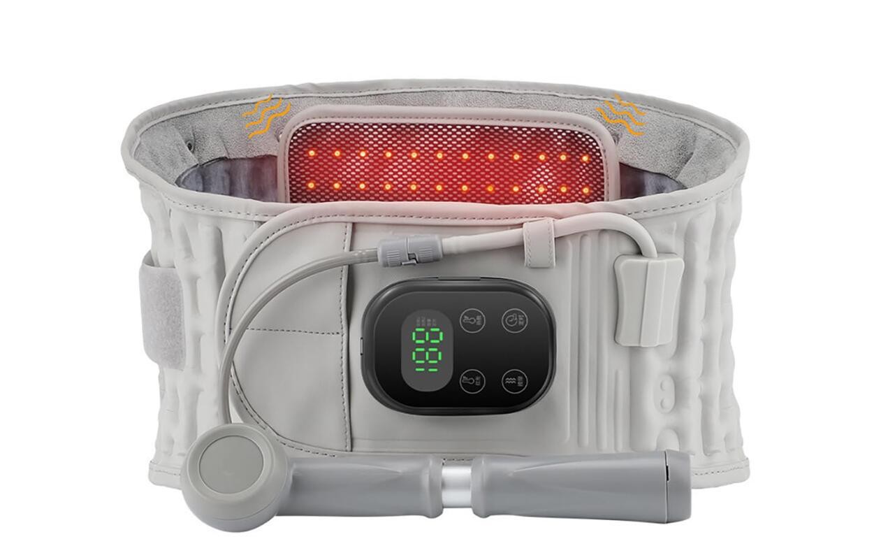 Adjustable Heating Massage Decompression Belt Lumbar Lower Back Pain Relief Tool
