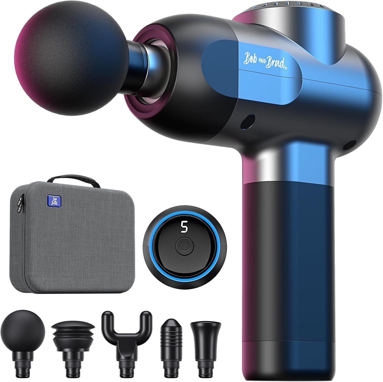 Massage Gun, HSA Approved Deep Tissue Percussion Massager Gun, 5 Speeds & Heads