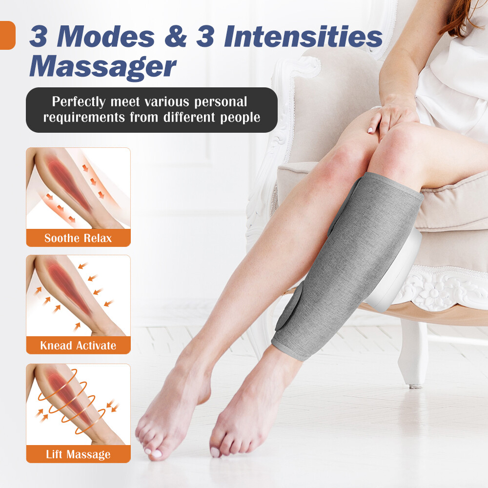 Leg Massager for Circulation Air Compression Calf Knee Foot Massager Heat