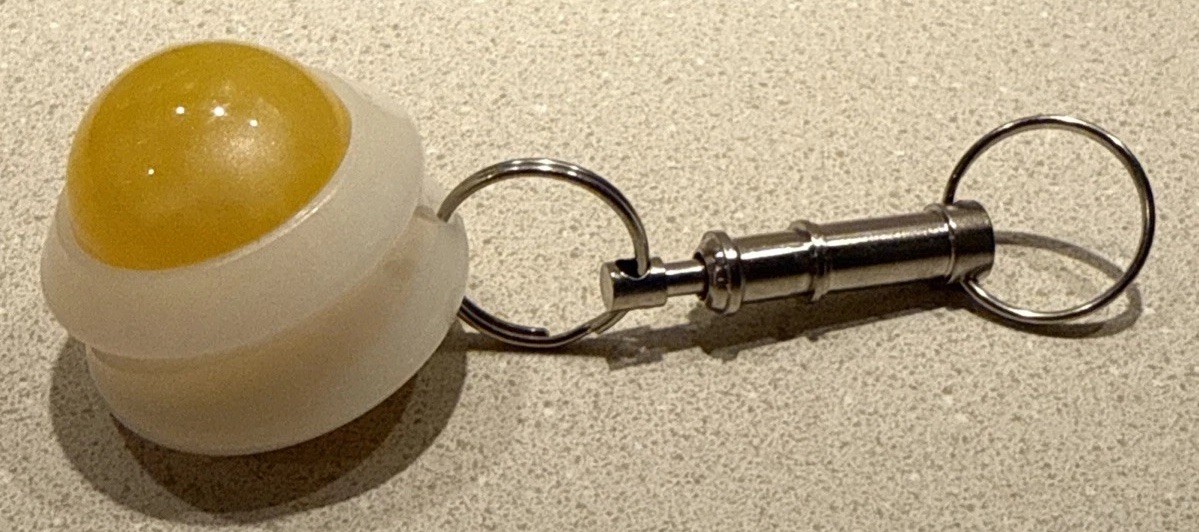 Mini Omni Key Ring Massager Roller Ball On Detachable Keychain (Yellow) USA. NEW