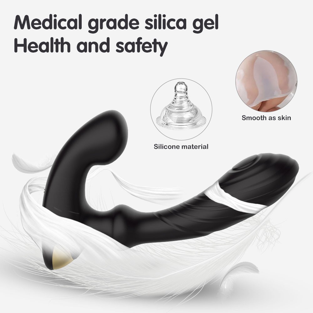Prostate Massager Dual Motor Ring Vibrators Waterproof Powerful Flapping